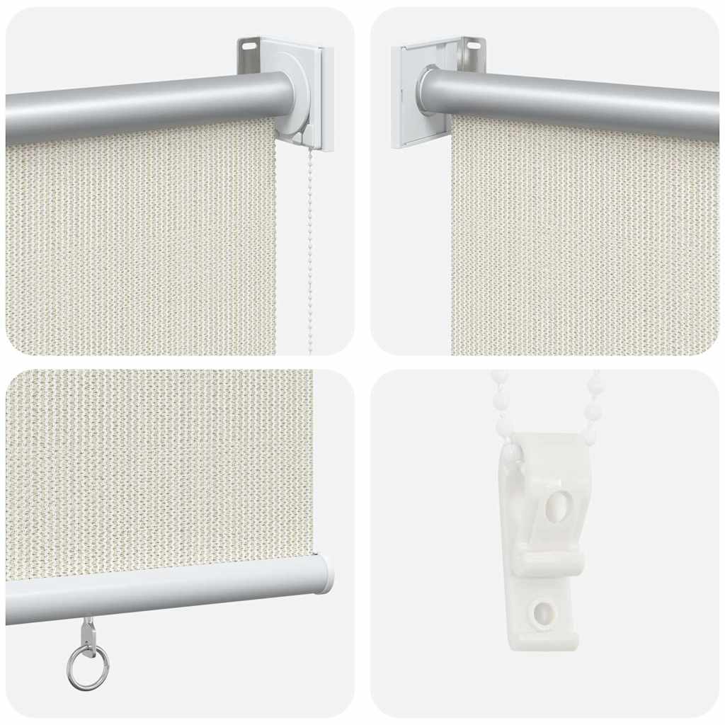 udendørs rullegardin 145 (B) x 140 (H) cm cremefarvet