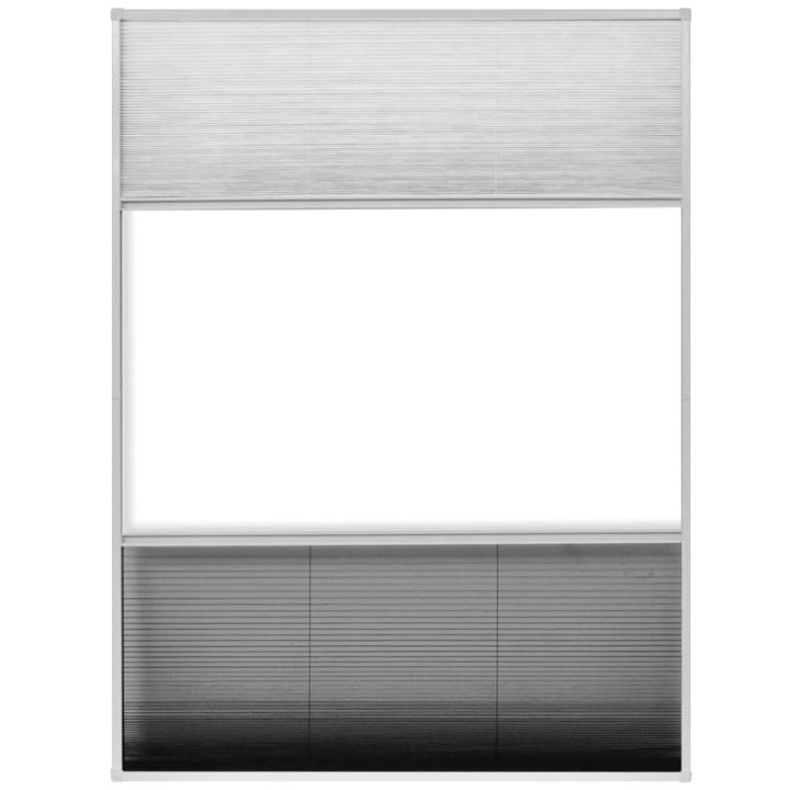 plisseret insektnet til vinduer aluminium 60 x 80 cm med afskygning