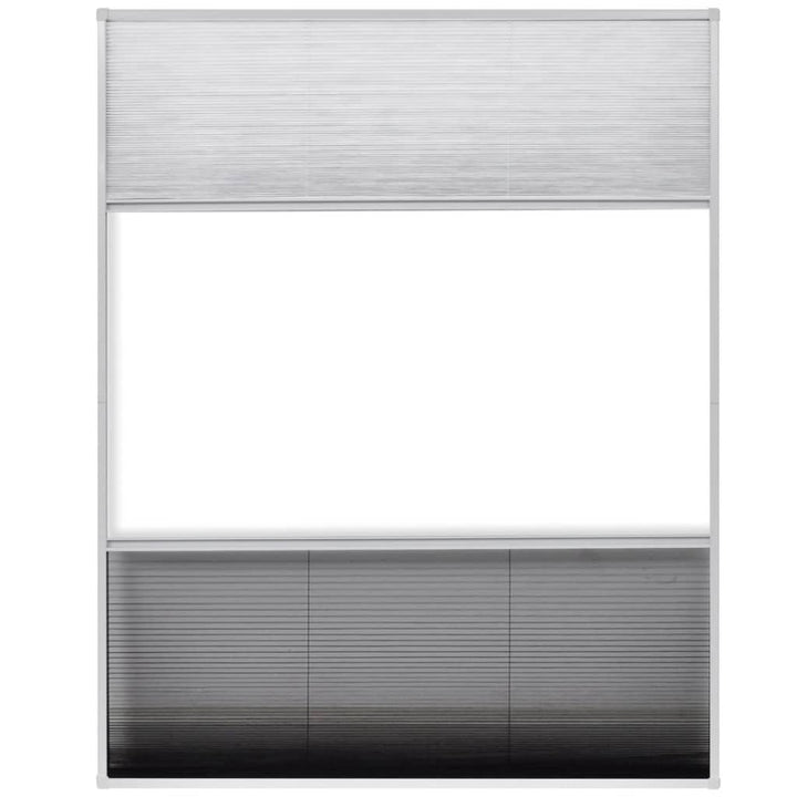 plisseret insektnet til vinduer aluminium 80 x 100 cm med afskygning