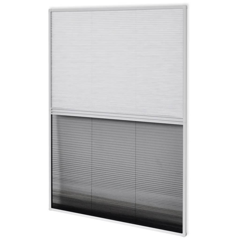 plisseret insektnet til vinduer aluminium 80 x 120 cm med afskygning