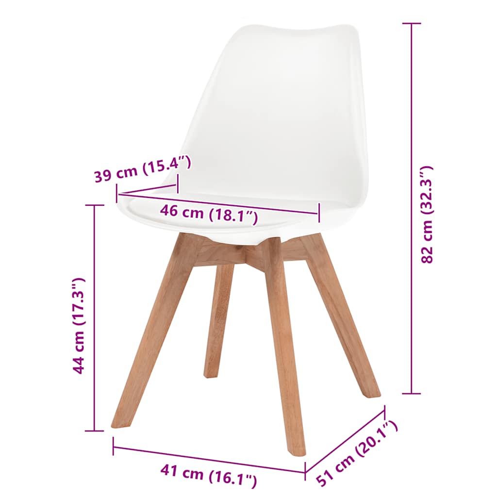 spisebordsstole 2 stk. plastik hvid