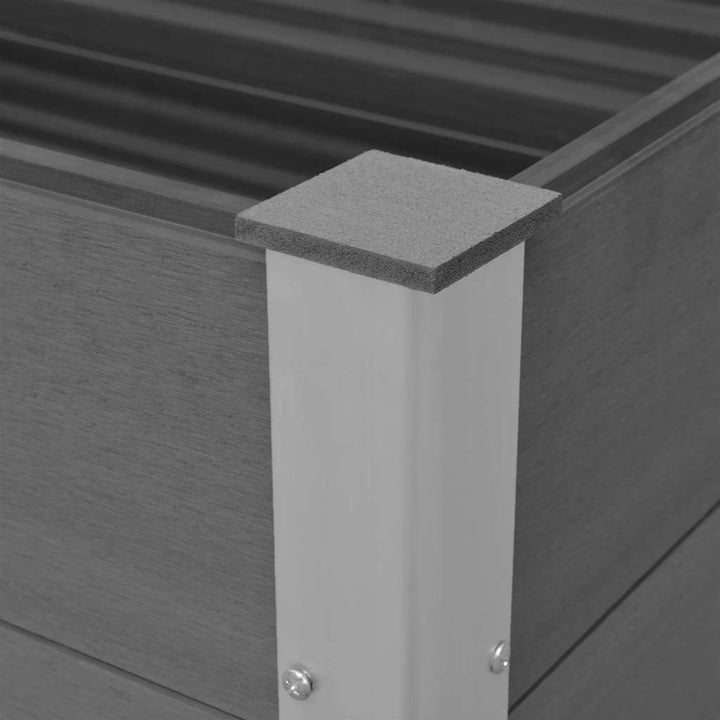 forhøjet plantekasse 100x50x54 cm grå WPC