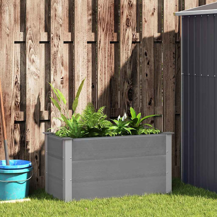 forhøjet plantekasse 100x50x54 cm grå WPC