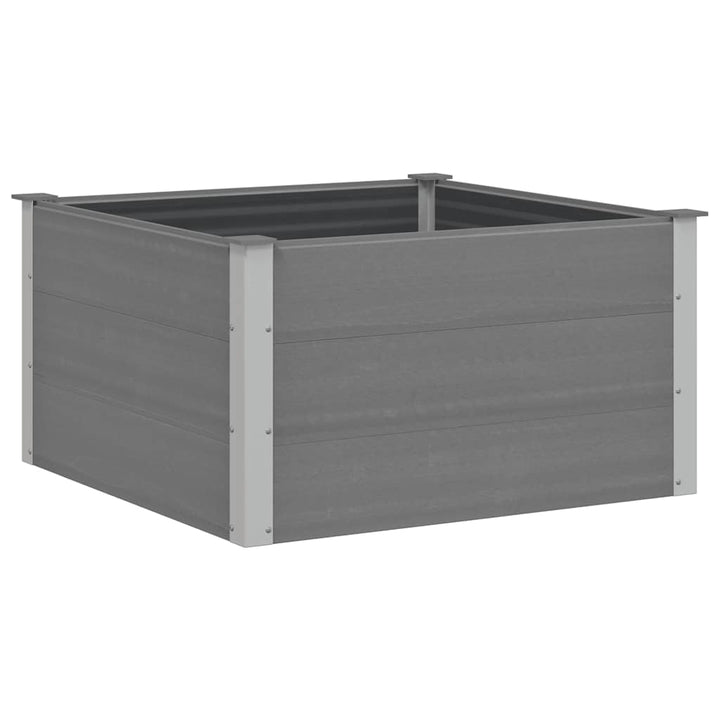 forhøjet plantekasse 100x100x54 cm grå WPC