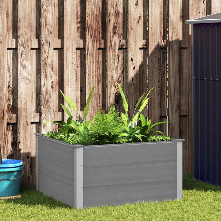 forhøjet plantekasse 100x100x54 cm grå WPC