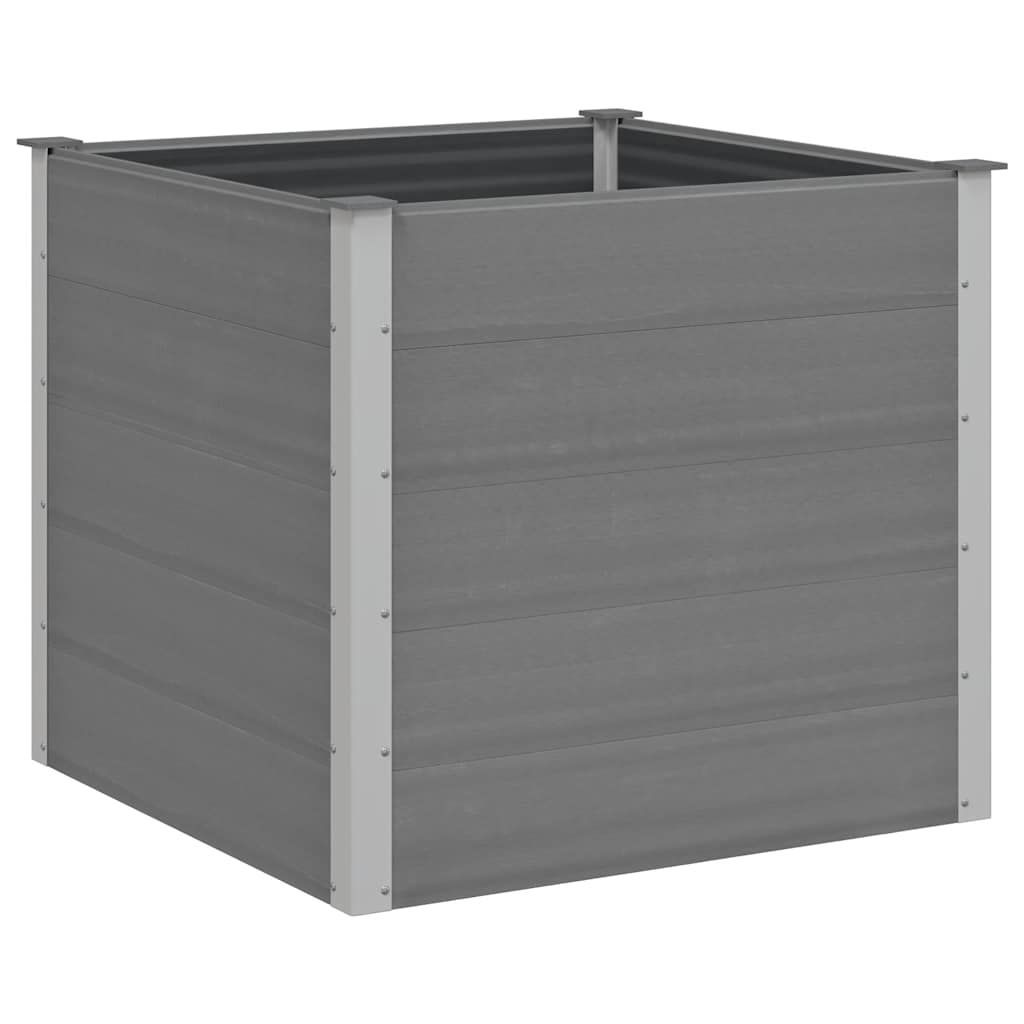 forhøjet plantekasse 100x100x91 cm grå WPC