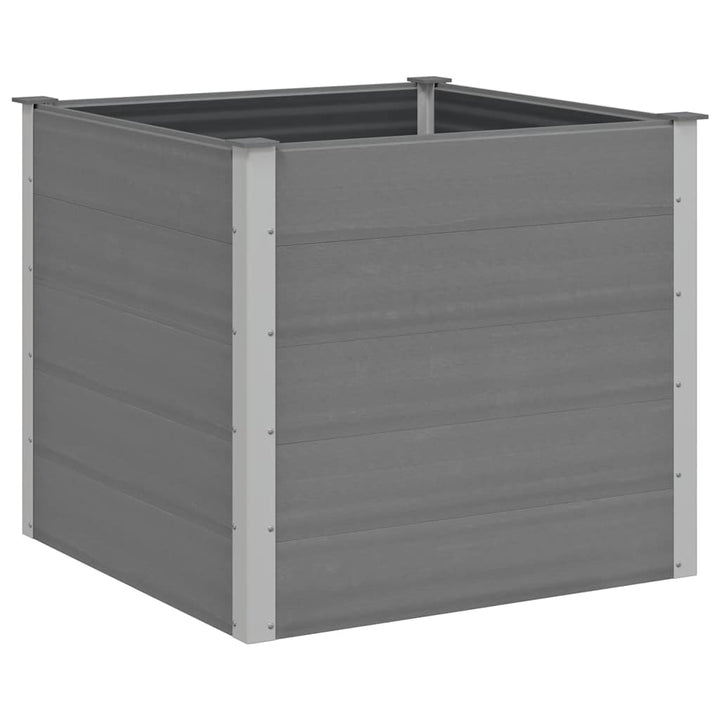forhøjet plantekasse 100x100x91 cm grå WPC
