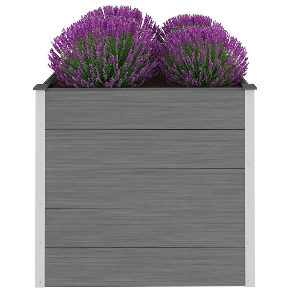 forhøjet plantekasse 100x100x91 cm grå WPC