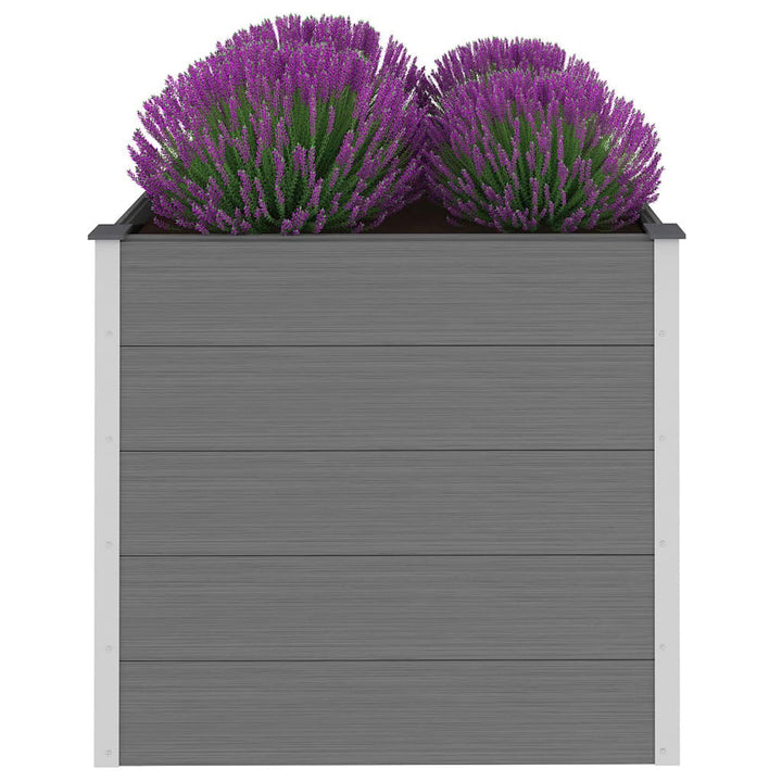 forhøjet plantekasse 100x100x91 cm grå WPC