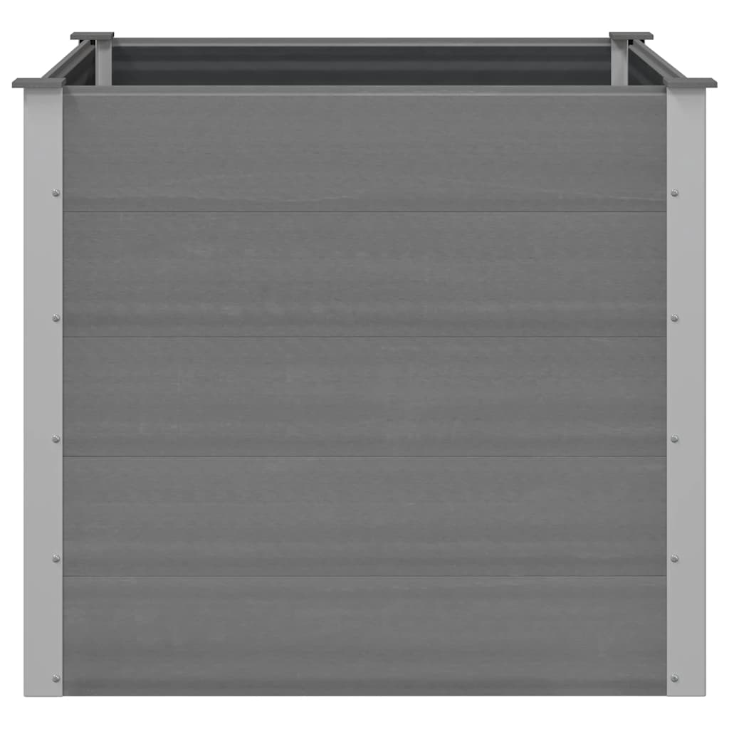 forhøjet plantekasse 100x100x91 cm grå WPC