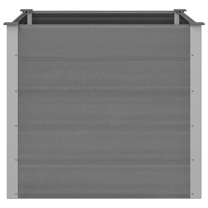 forhøjet plantekasse 100x100x91 cm grå WPC