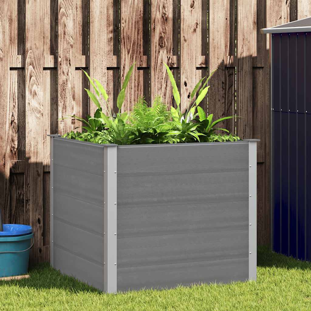 forhøjet plantekasse 100x100x91 cm grå WPC