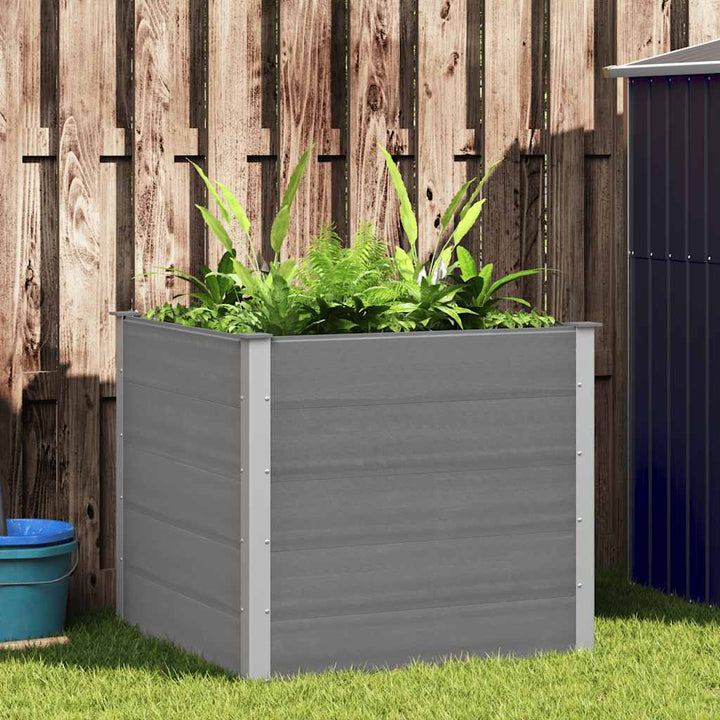 forhøjet plantekasse 100x100x91 cm grå WPC