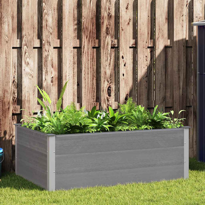 forhøjet plantekasse 150x100x54 cm grå WPC