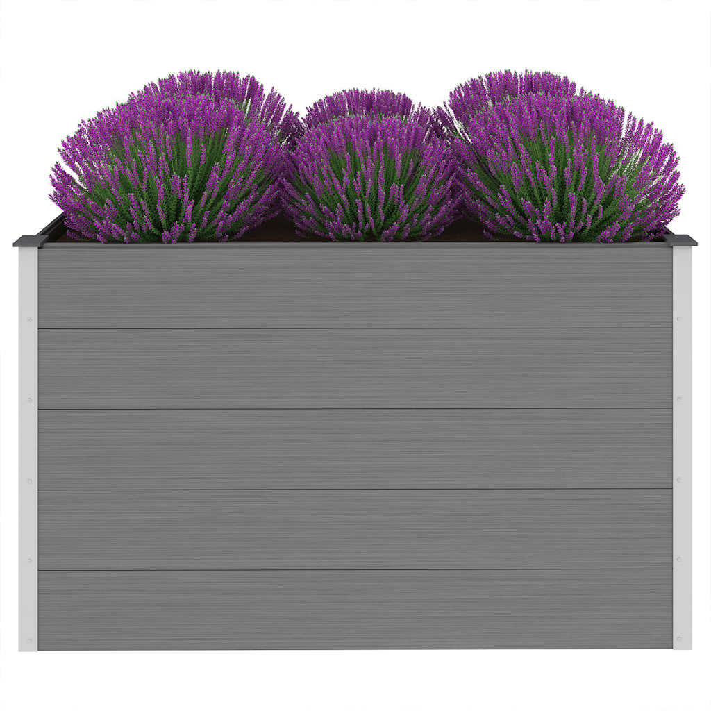 forhøjet plantekasse 150x100x91 cm grå WPC