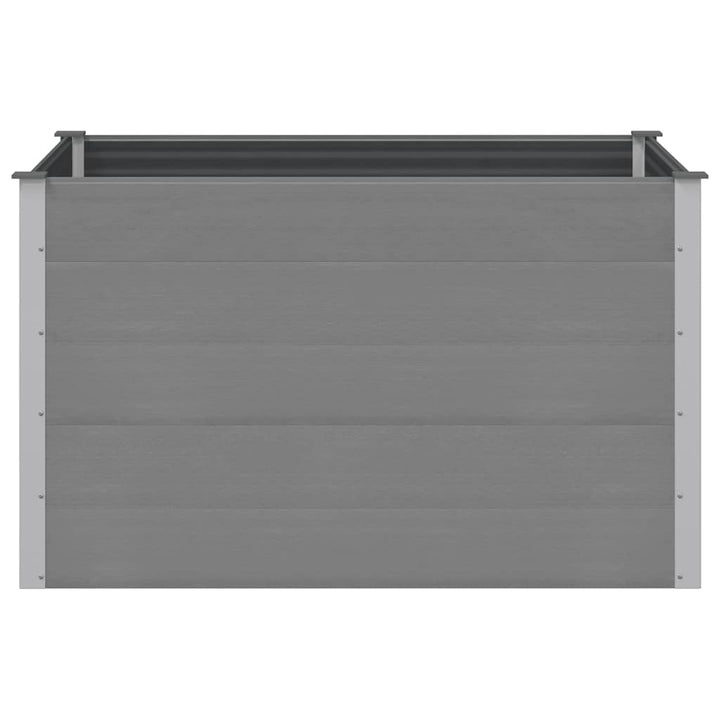 forhøjet plantekasse 150x100x91 cm grå WPC