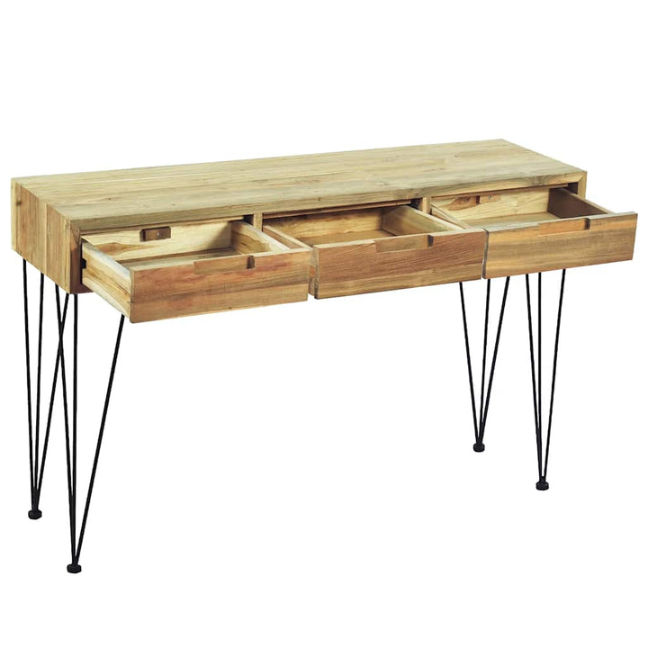 konsolbord 120 x 35 x 76 cm massivt teaktræ