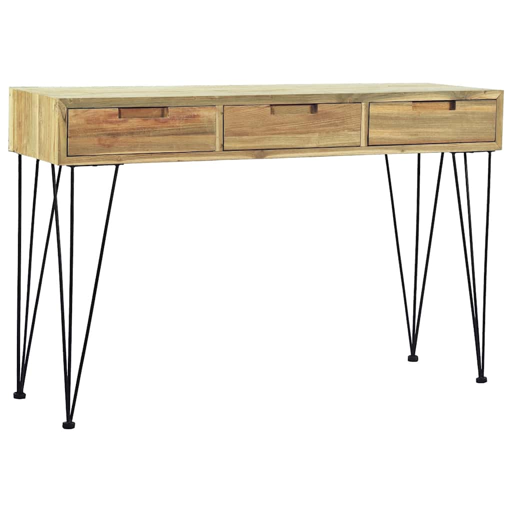 konsolbord 120 x 35 x 76 cm massivt teaktræ