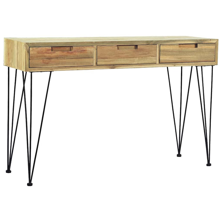 konsolbord 120 x 35 x 76 cm massivt teaktræ