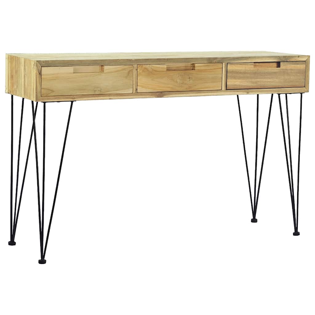 konsolbord 120 x 35 x 76 cm massivt teaktræ