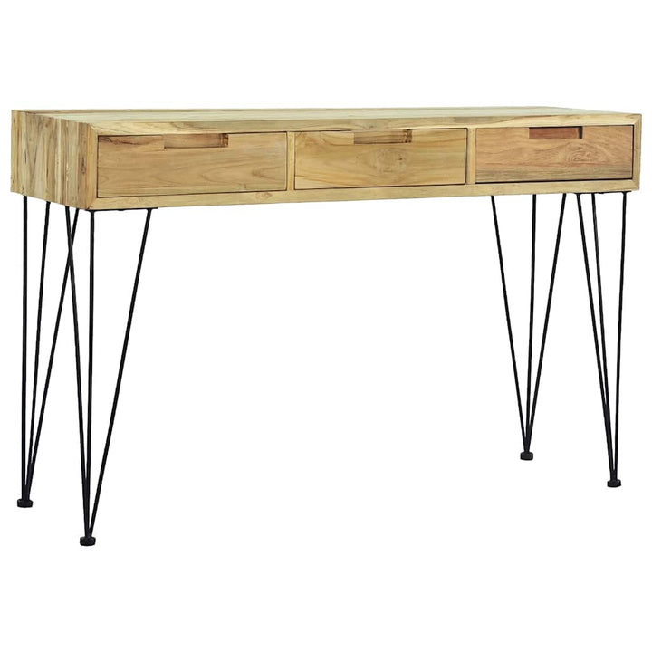 konsolbord 120 x 35 x 76 cm massivt teaktræ
