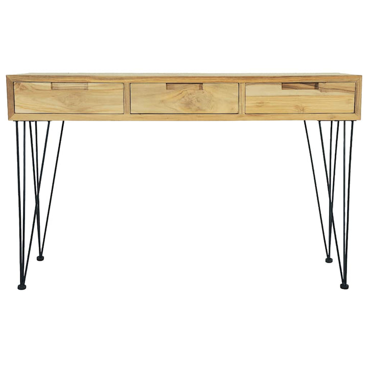konsolbord 120 x 35 x 76 cm massivt teaktræ