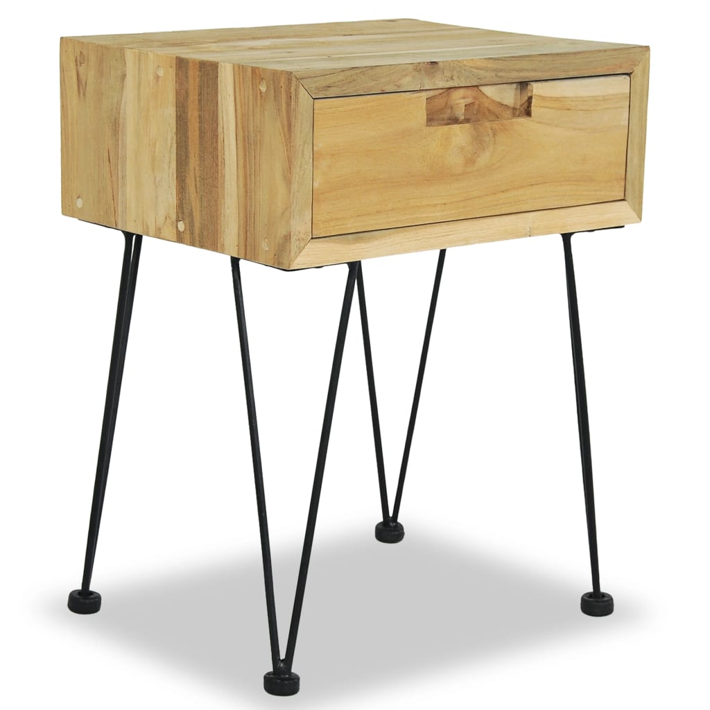 sengebord 40 x 30 x 50 cm massivt teaktræ