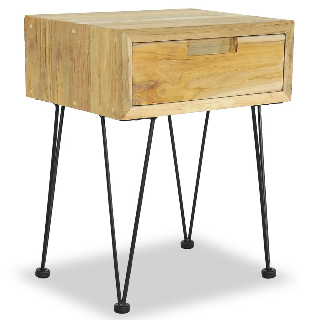 sengebord 40 x 30 x 50 cm massivt teaktræ