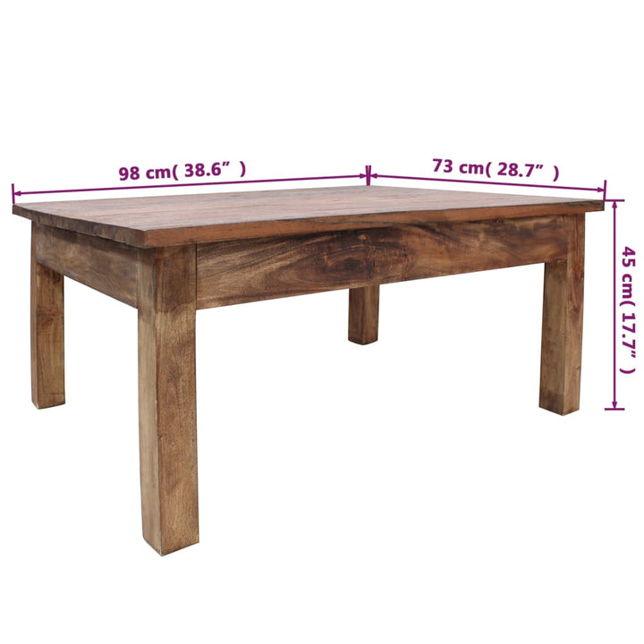 sofabord 98x73x45 cm massivt mahognitræ