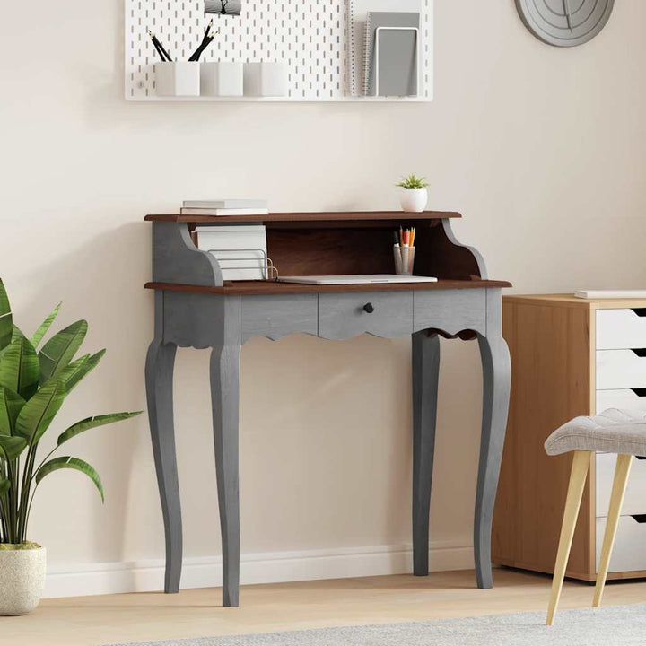 skrivebord 80x40x92 cm massivt mahognitræ
