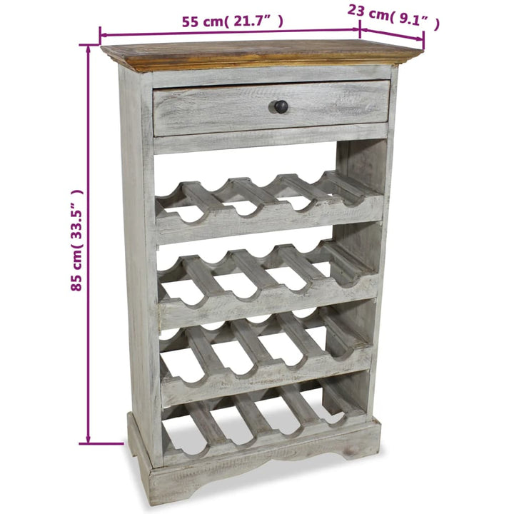 vinreol 55x23x85 cm massivt mahognitræ