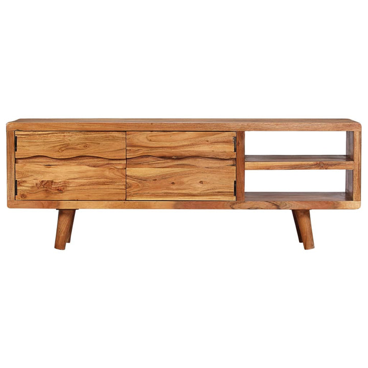 TV-skab i massivt akacietræ med udskårne døre 117 x 30 x 40 cm
