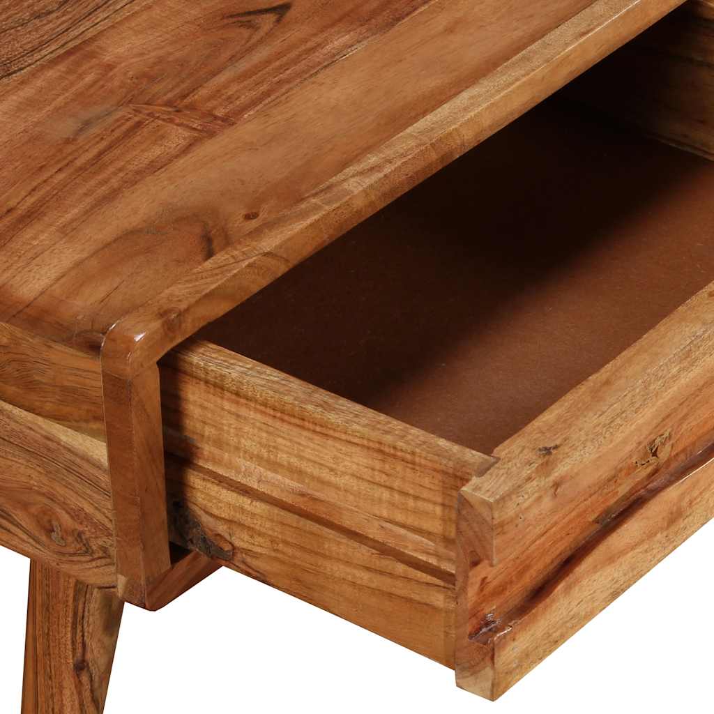sofabord i massivt træ med udskåret skuffe 100 x 50 x 40 cm