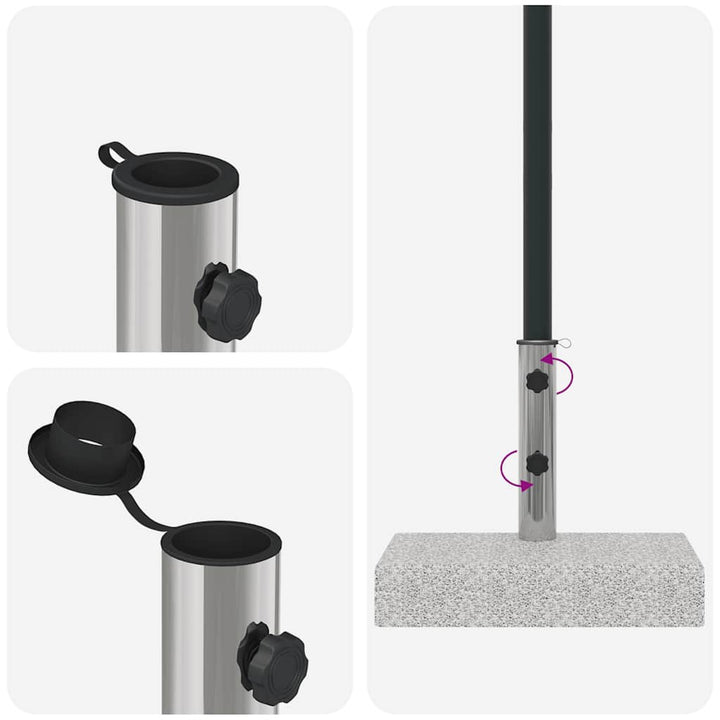 parasolfod granit rektangulær 25 kg