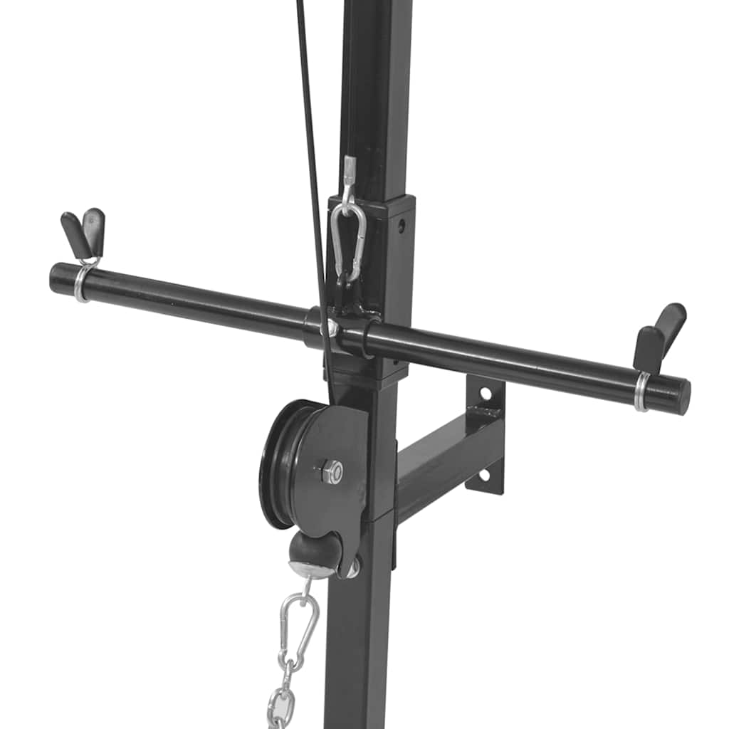vægmonteret home gym med 2 pull up-stænger