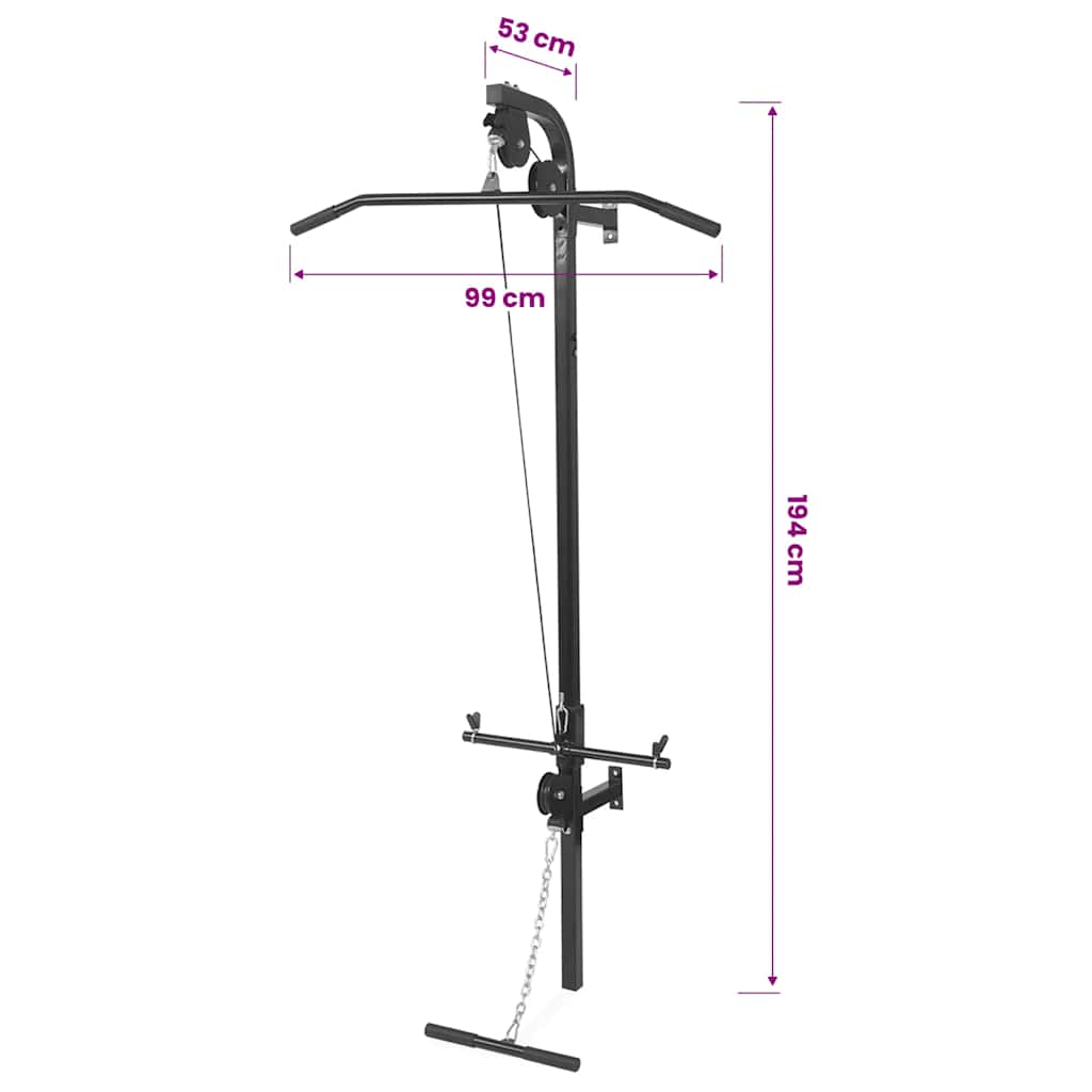 vægmonteret home gym med 2 pull up-stænger