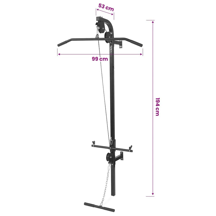 vægmonteret home gym med 2 pull up-stænger