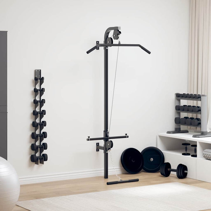 vægmonteret home gym med 2 pull up-stænger