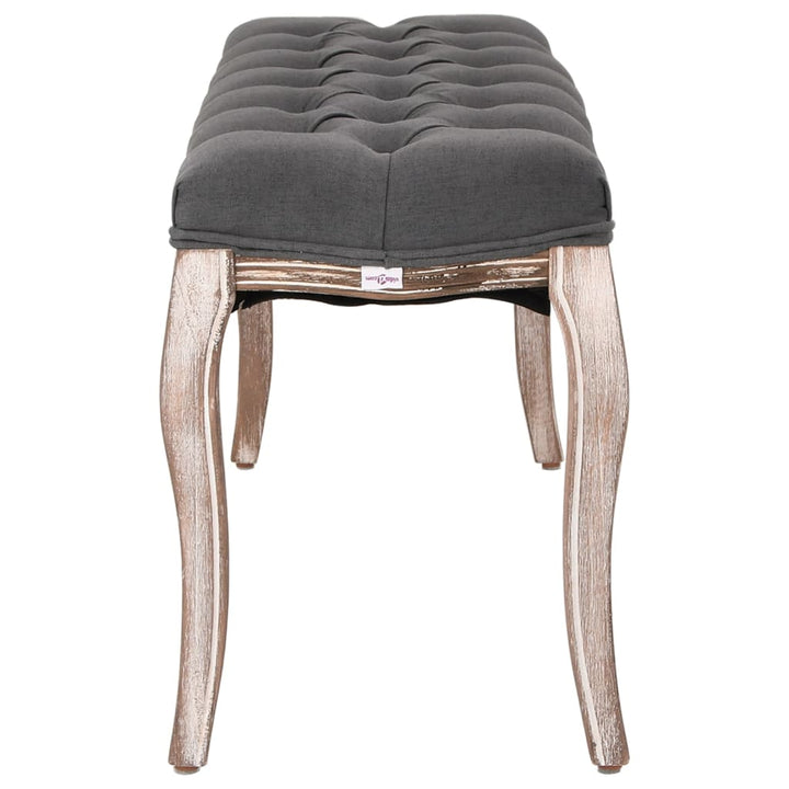 bænk 110x38x48 cm lærred massivt træ mørkegrå