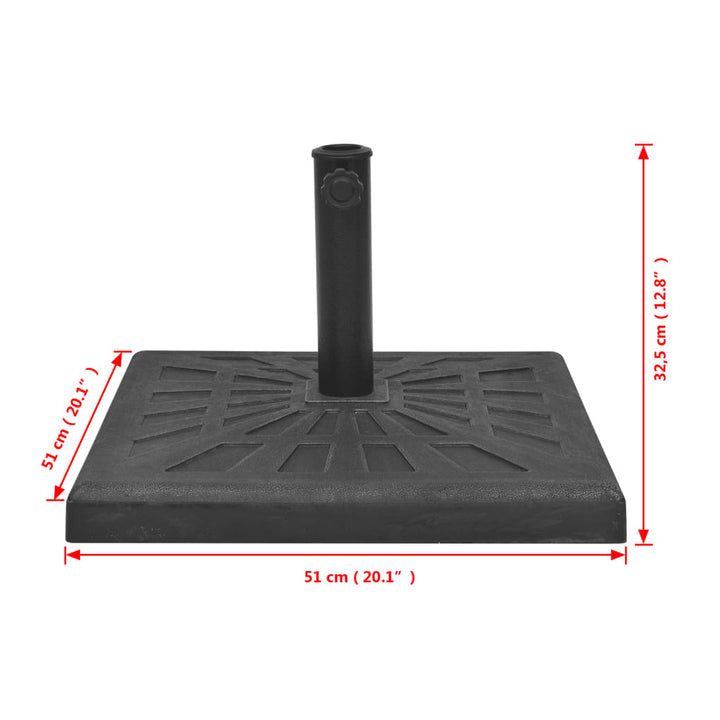parasolfod resin firkant sort 19 kg