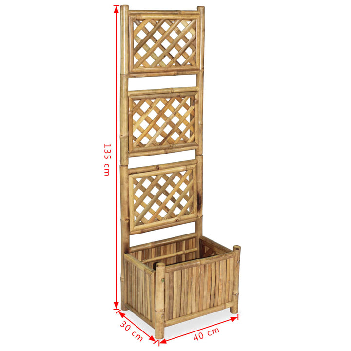 forhøjet plantekasse til haven med espalier 40 cm bambus