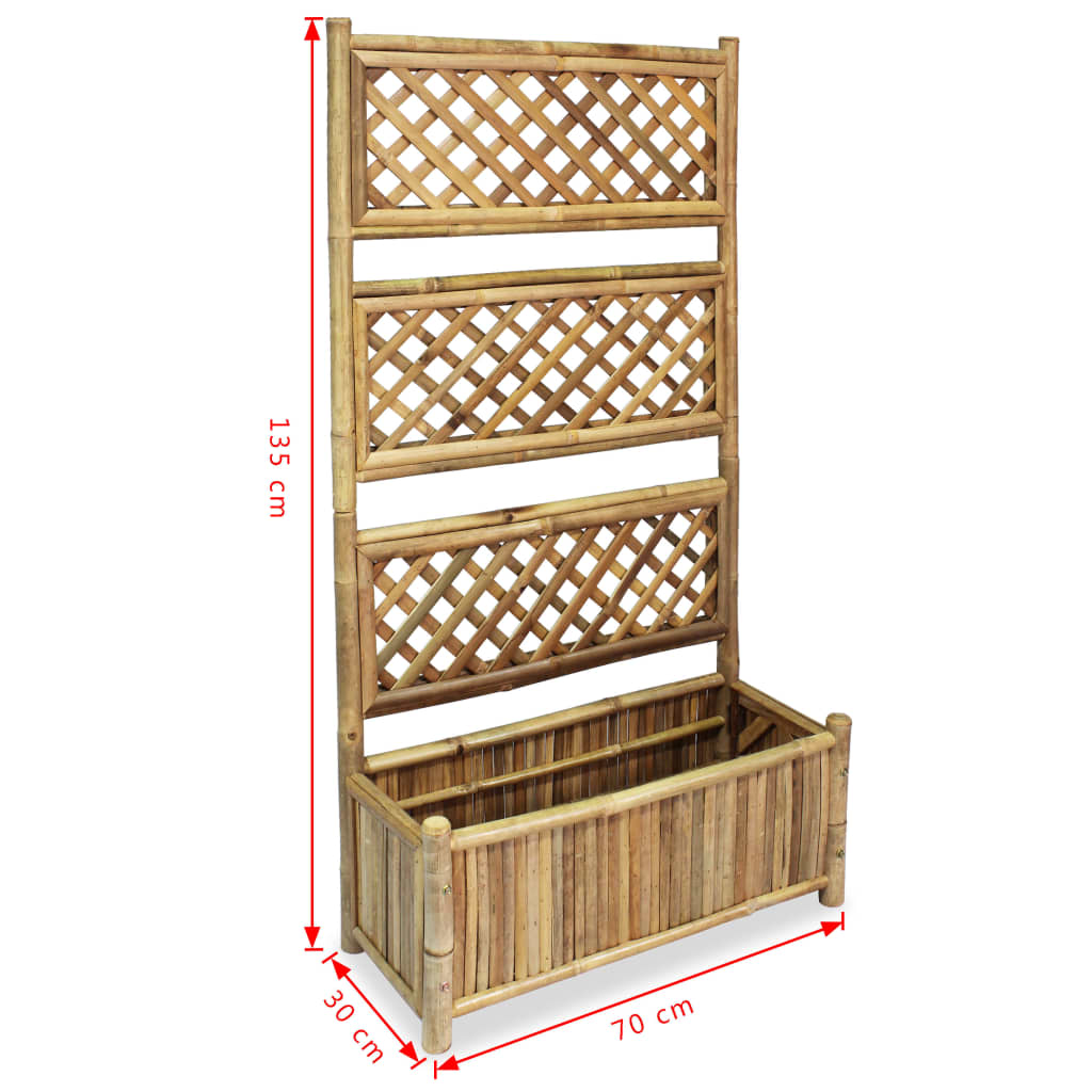 forhøjet plantekasse til haven med espalier 70 cm bambus