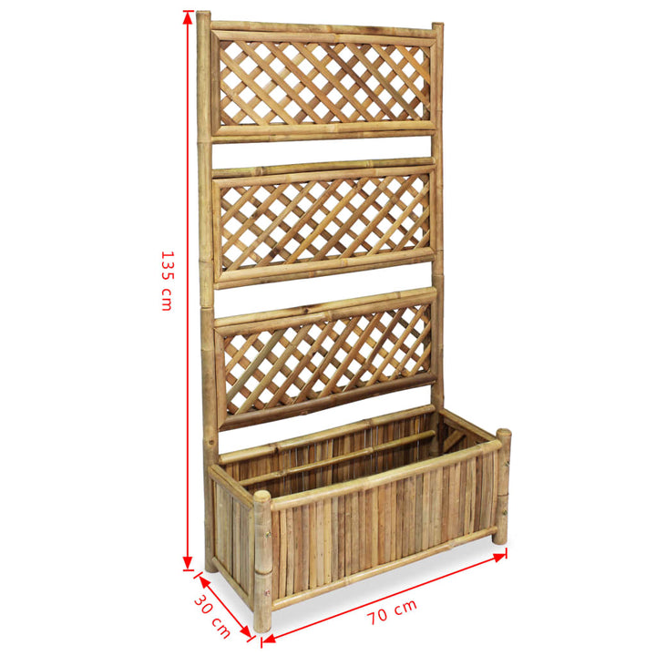 forhøjet plantekasse til haven med espalier 70 cm bambus