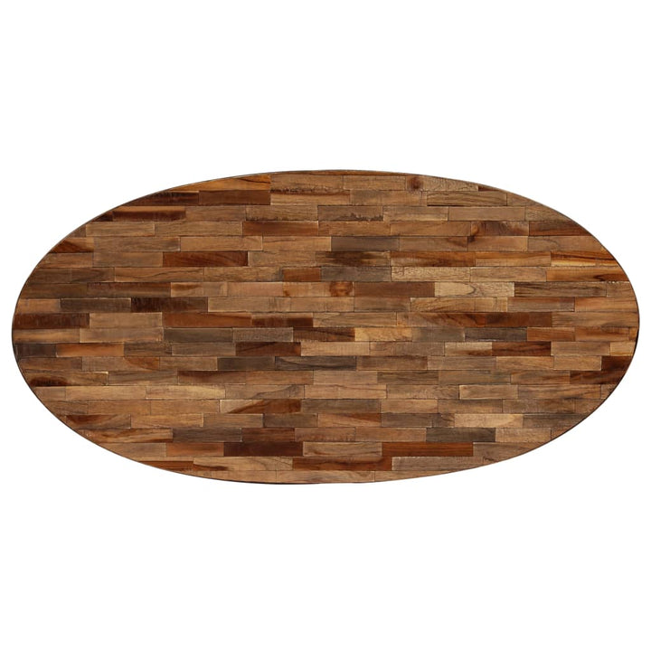 sofabord massivt genanvendt teak oval 120 x 60 x 30 cm