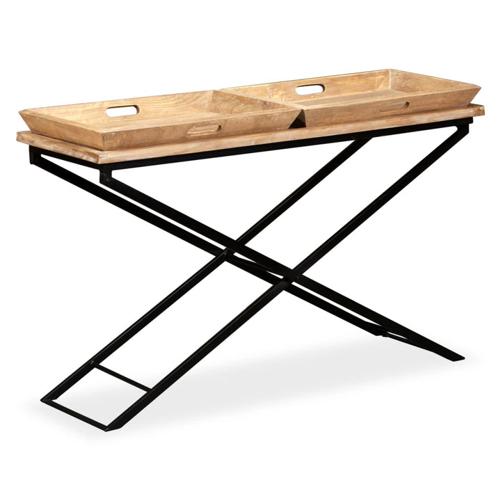 konsolbord solidt mangotræ 130 x 40 x 80 cm