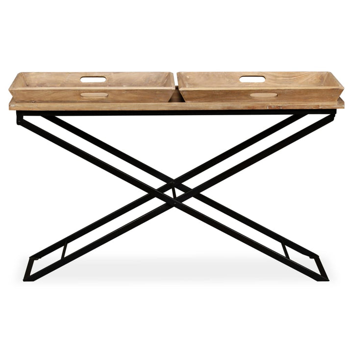 konsolbord solidt mangotræ 130 x 40 x 80 cm