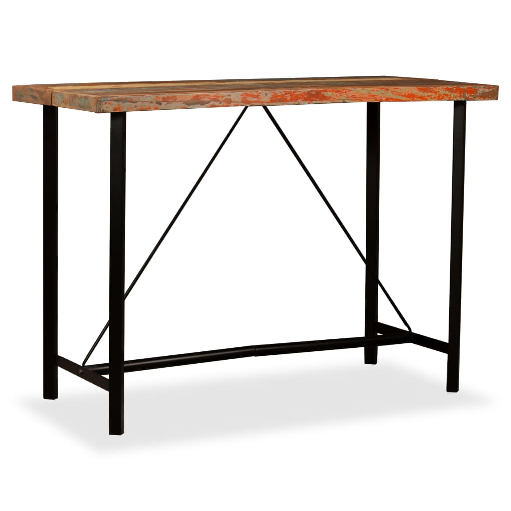 barbord 150x70x107 cm massivt genbrugstræ