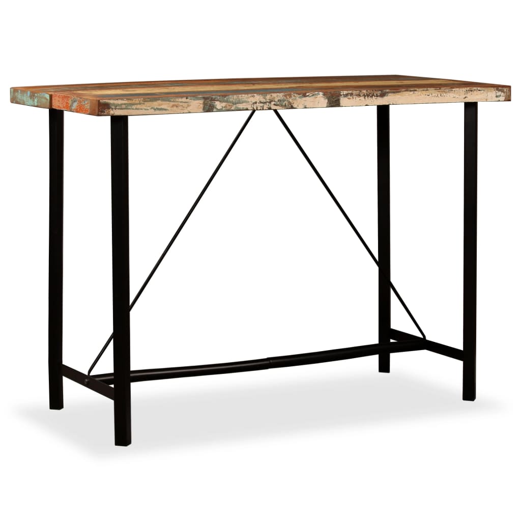 barbord 150x70x107 cm massivt genbrugstræ