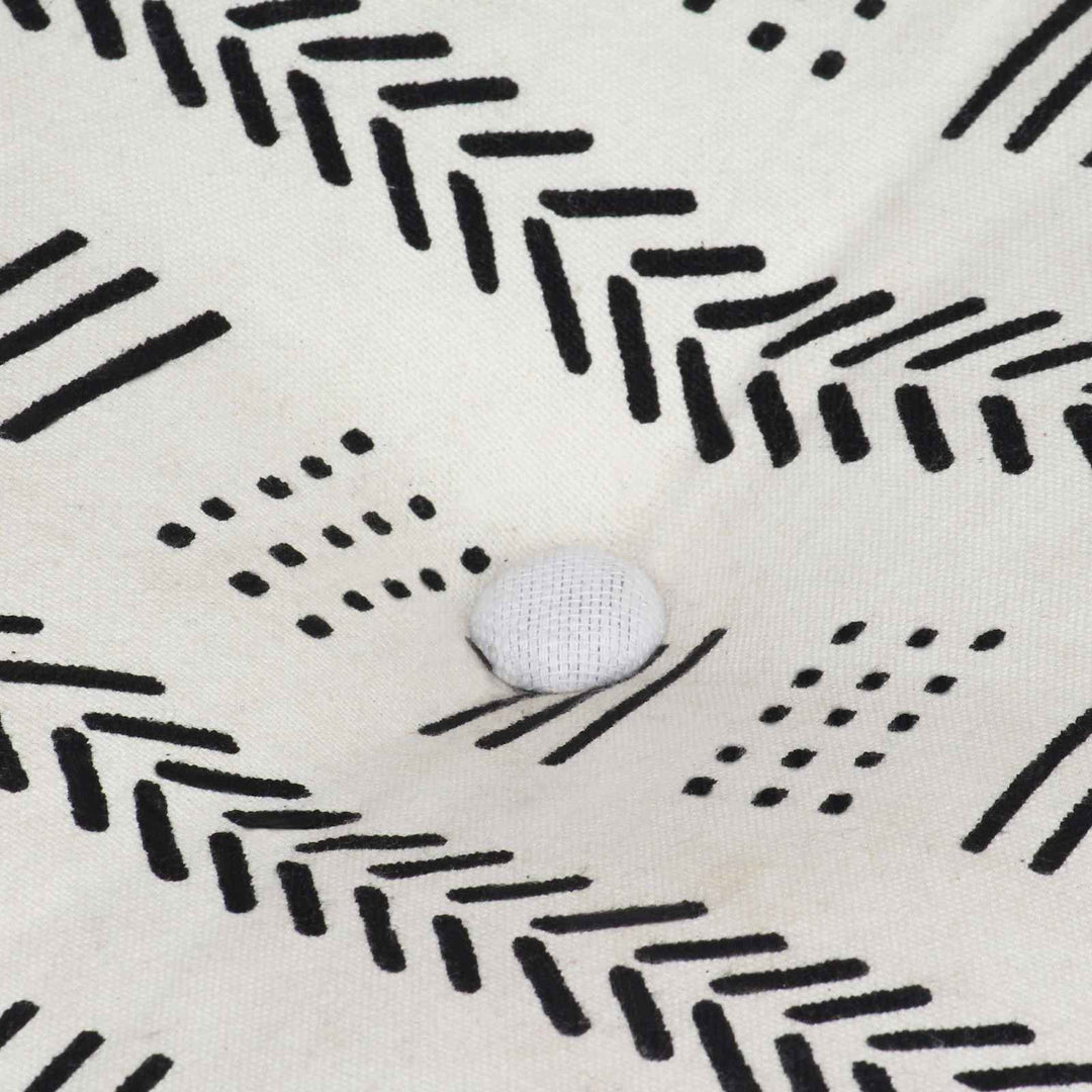 Pouffer Geometrisk Grå og Hvid 40 x 40 x 40 cm Stof