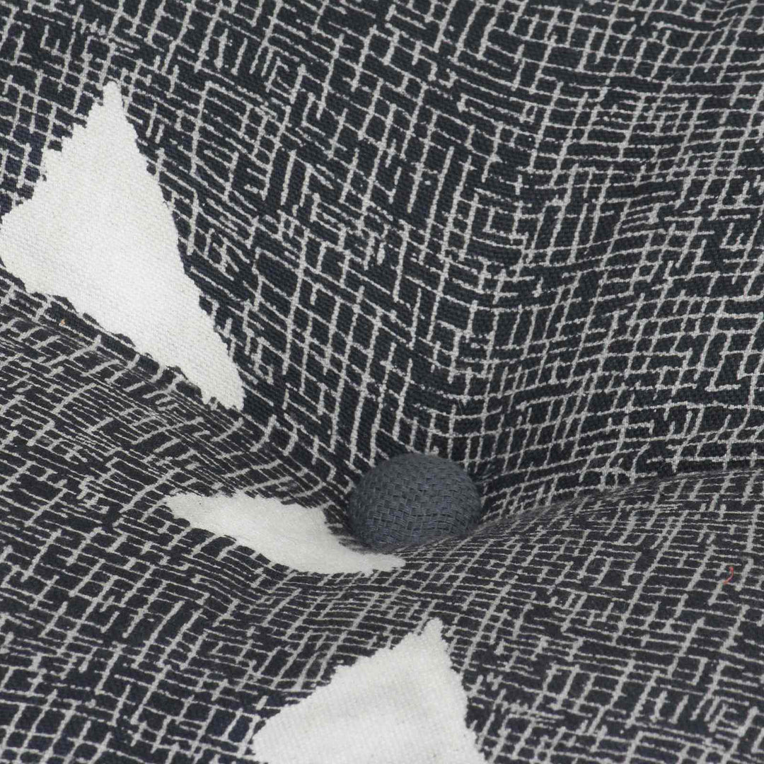 Pouffer Geometrisk Grå og Hvid 40 x 40 x 40 cm Stof